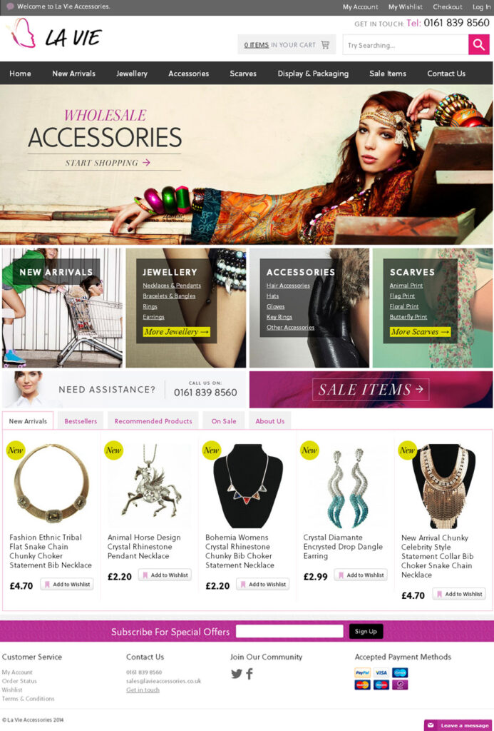 La Vie website designed and built by Northern Monkeys